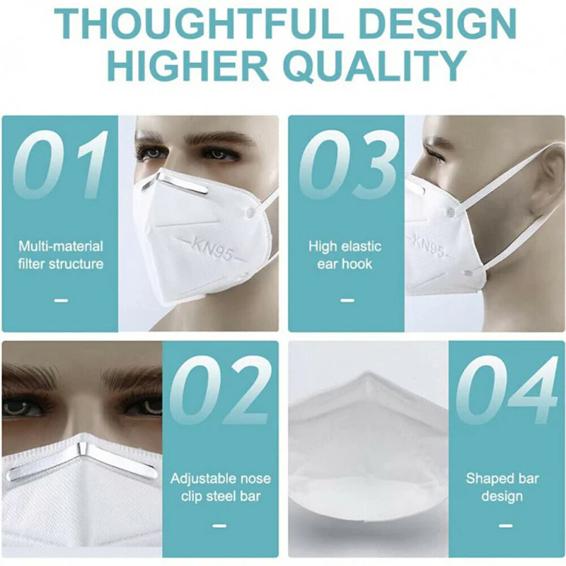 10 PCS KN95 Face Mask 5 Layers Disposable Protective Respirator Mouth Non Medical Cover (New with Box) - Image 5