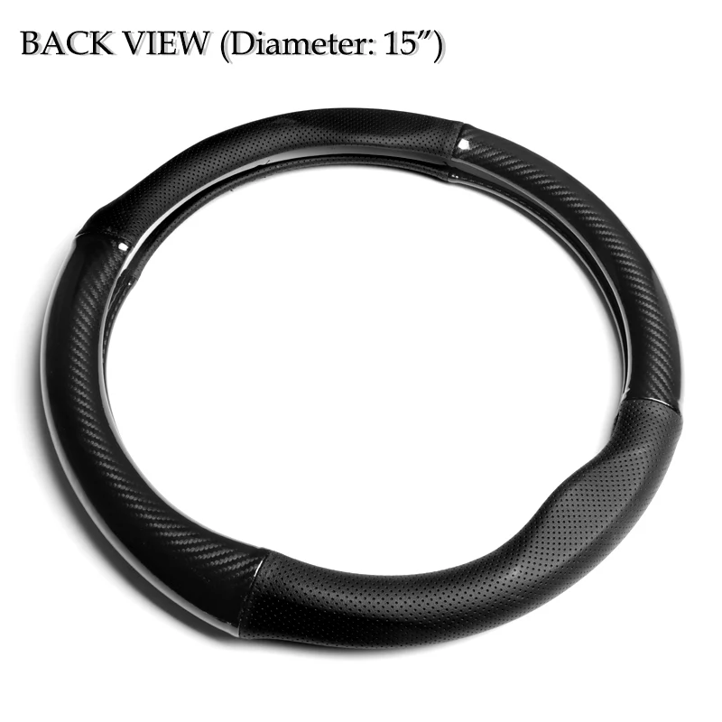 15" Carbon Fiber Style Quality Leather Car Steering Wheel Cover For All Ford NEW x1 - Image 9