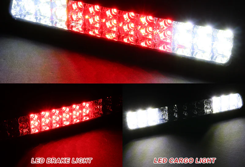 1994-2001 Dodge Ram 1500 2500 3500 24-LED 3RD Brake Light Rear Stop Lamp - Black Housing Clear Lens - Image 4