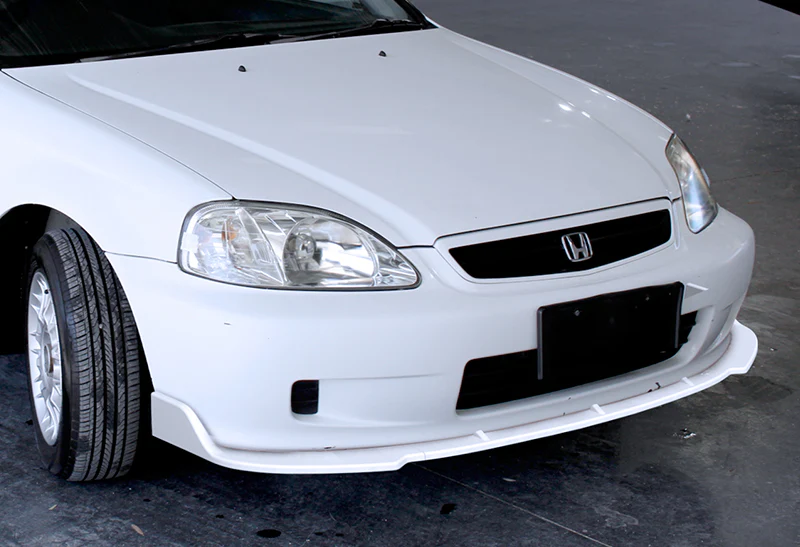 1996-1998 Honda Civic JDM CS-Style Painted White 3-Piece Front Bumper Body Spoiler Splitter Lip Kit - Image 5