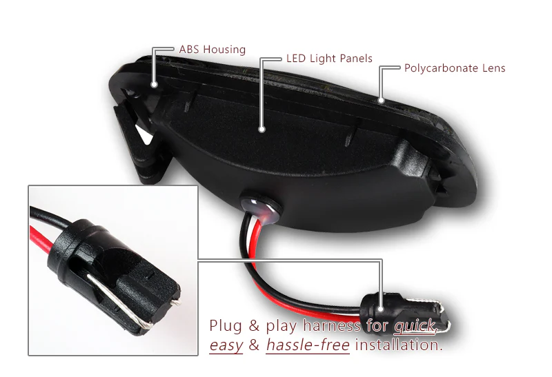Land Rover Defender / Freelander / Discovery White LED Turn Signal Front Side Marker Lights -Smoked Lens - Image 3