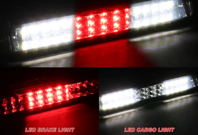 1999-2006 Silverado / Sierra LED Third Brake Light with Cargo Light - Chrome Housing Smoked Lens - Image 4