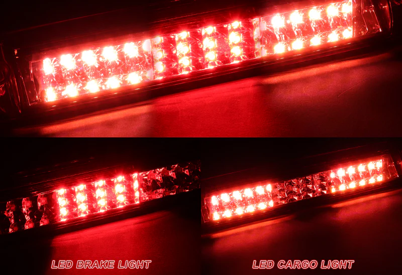 1999-2006 GMC Sierra LED Third Brake Light with Cargo Light - Chrome Housing Red Lens - Image 4