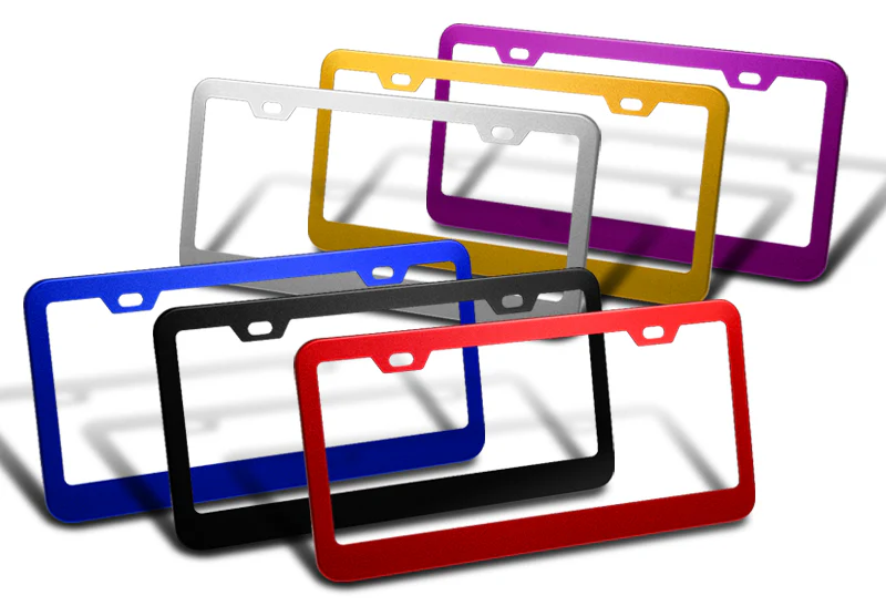 1PC Silver Aluminum Alloy License Plate Frame Cover – Front or Rear - Image 4
