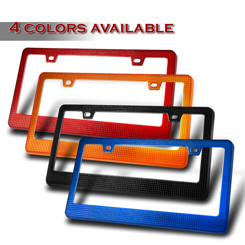 1PC Red Diamond Cut Style License Plate Frame Covers – Front & Rear - Image 6
