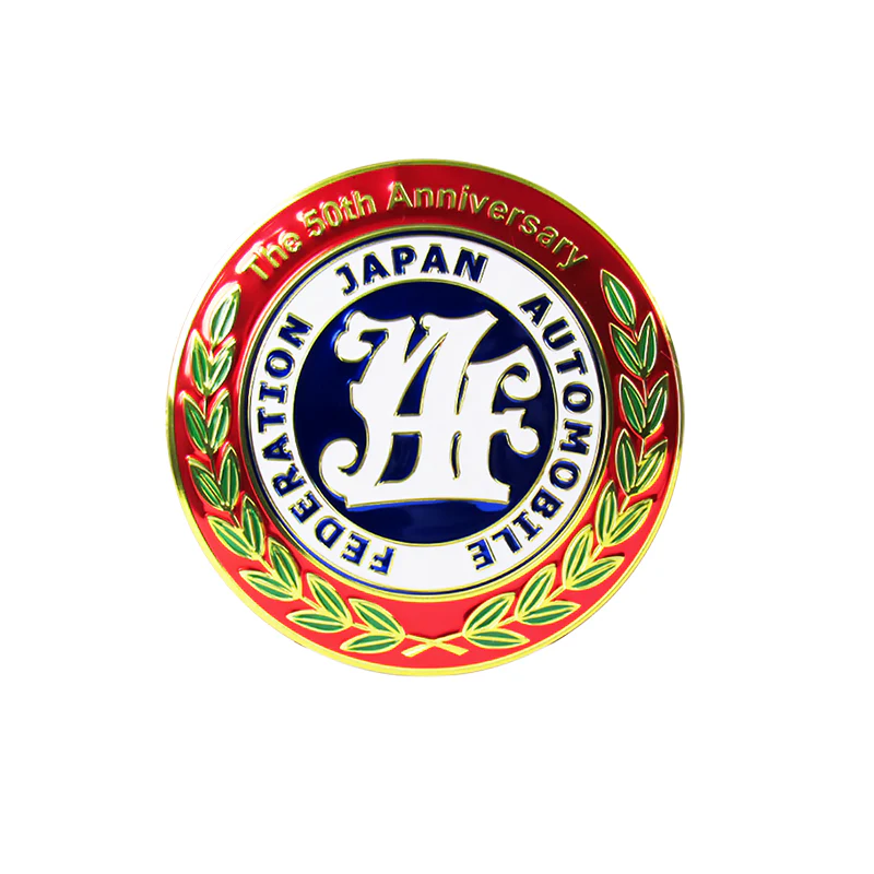 2 pcs New JAF Japan Automobile Federation 50th Anniversary JDM Logo Emblem Badge Decal Badge Sticker - Image 3