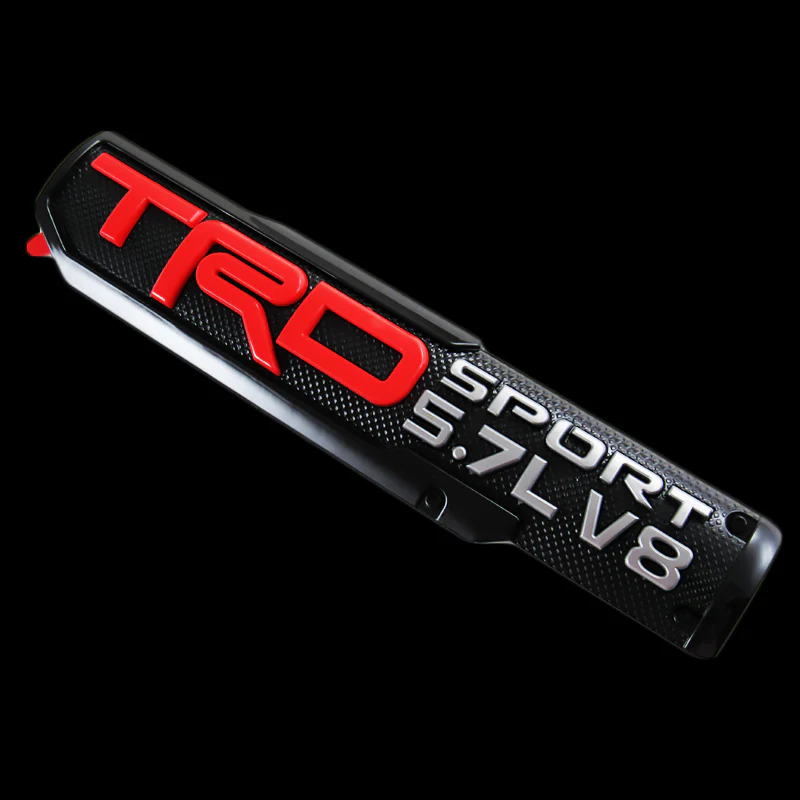 2 pcs TRD SPORT 5.7L V8 3D ABS Molded Nameplate Toyota Tacoma OEM Door Emblem Sticker Badge - Image 2