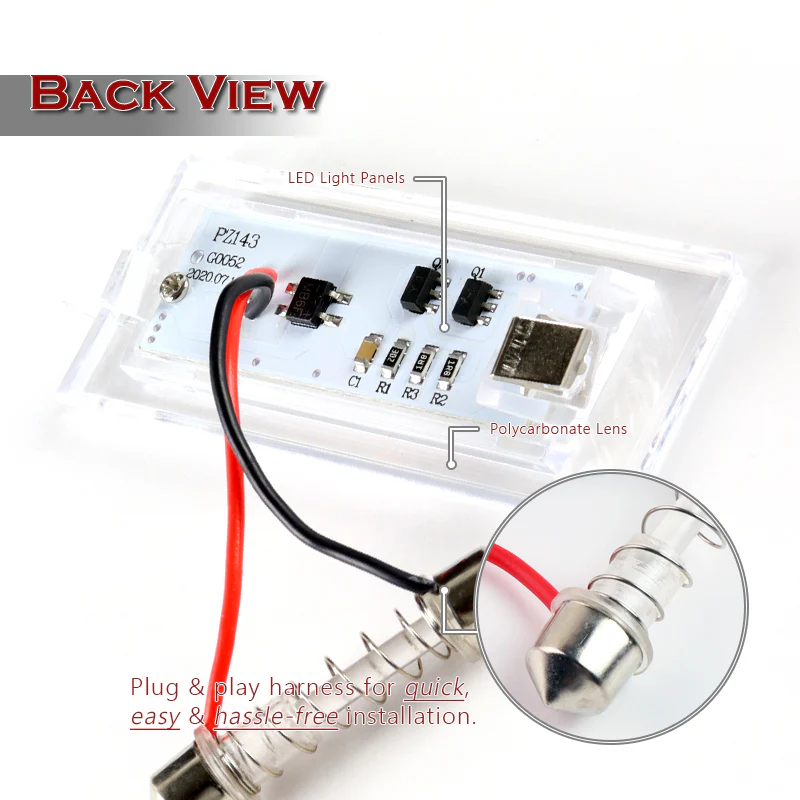 2003-2010 BMW X3 E83 Bright White 18-SMD 6000K LED License Plate Lights (2pcs) - Image 3