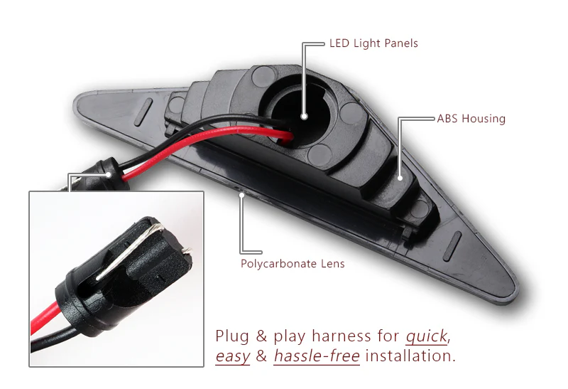 2001-2004 Ford Focus MK1 White LED Turn Signal Front Side Marker Lights -Clear Lens - Image 2