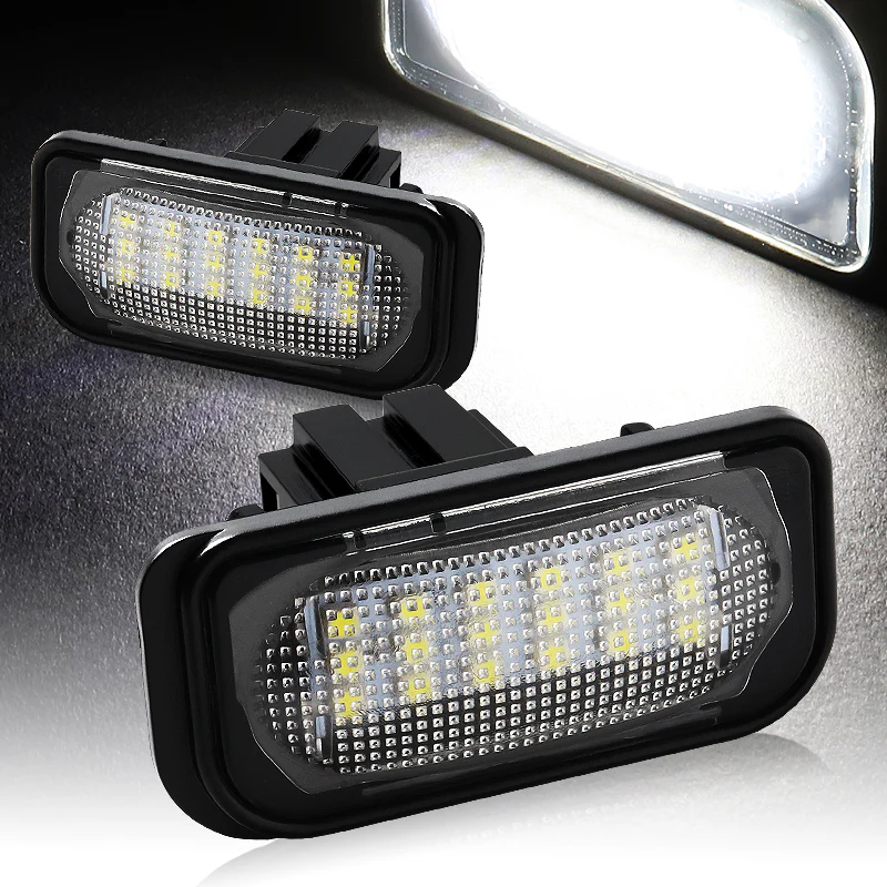 2001–2007 Mercedes-Benz C-Class Sedan / 4-Door White 18-SMD LED License Plate Lights (2pcs)
