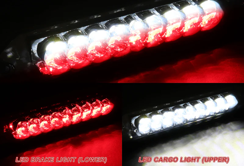 2002-2009 Dodge Ram 1500 / 2500 / 3500 LED Third Brake Light with Cargo Light - Black Housing Smoked Lens - Image 4