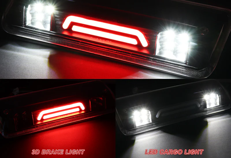 2004-2008 Ford F150 F-150 LED Third Brake Light with Cargo Light - Black Housing Clear Lens - Image 4