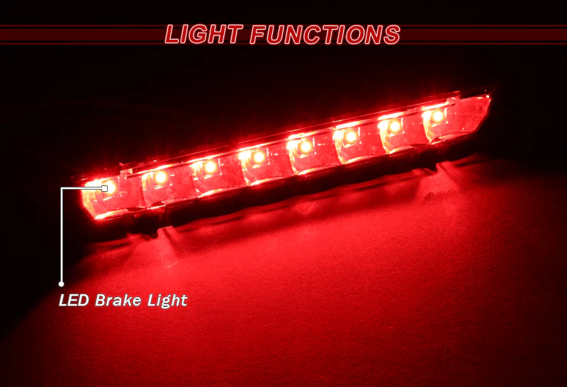 2005-2009 Ford Mustang LED 3RD Brake Light Rear Stop Lamp - Chrome Housing Clear Lens - Image 4
