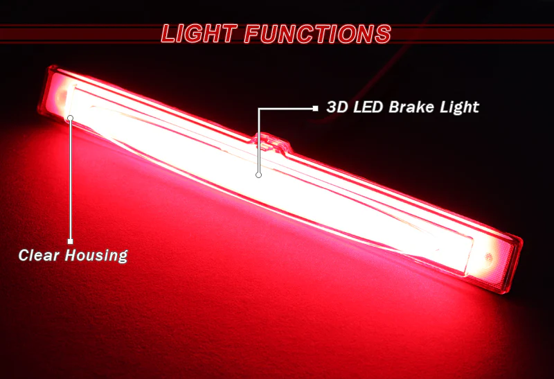 2005-2013 Chevrolet Corvette LED 3RD Brake Light Rear Stop Lamp - Chrome Housing Clear Lens - Image 4