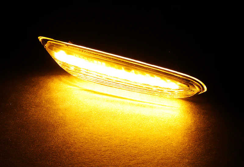 BMW E46 E60 E61 E82 E83 E84 E88 E90 E92 Amber LED Turn Signal Front Side Marker Lights -Clear Lens - Image 4