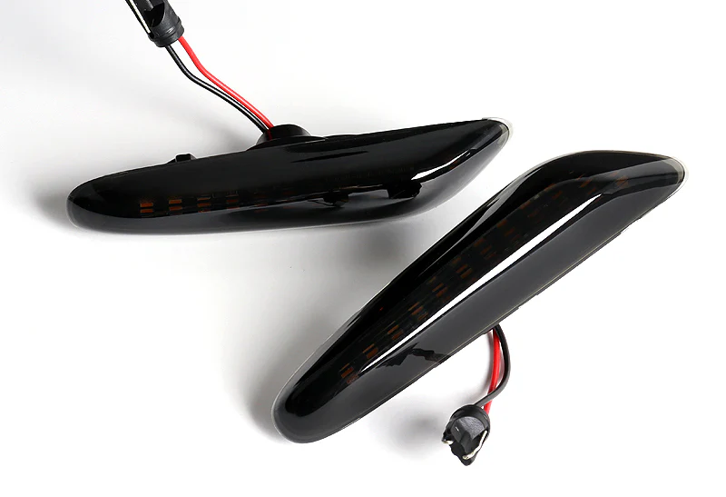 BMW E46 E60 E61 E82 E83 E84 E88 E90 E92 Amber LED Turn Signal Front Side Marker Lights -Smoked Lens - Image 2
