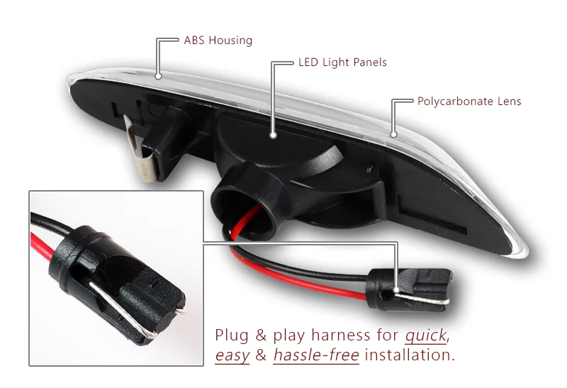 BMW E46 E60 E61 E82 E83 E84 E88 E90 E92 White LED Turn Signal Front Side Marker Lights -Clear Lens - Image 3