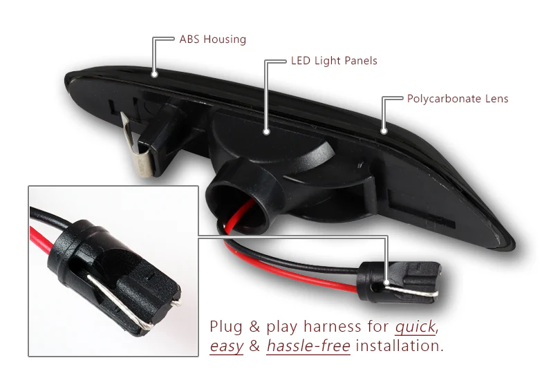BMW E46 E60 E61 E82 E83 E84 E88 E90 E92 White LED Turn Signal Front Side Marker Lights -Smoked Lens - Image 3