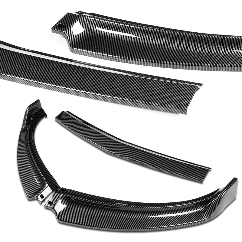 2007-2009 Infiniti G35 G37 4DR GT-Style Carbon Look 3-Piece Front Bumper Body Spoiler Splitter Lip Kit - Image 4