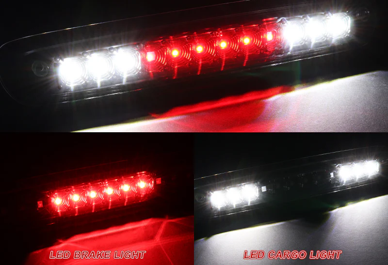 2007-2013 Silverado / Sierra LED Third Brake Light with Cargo Light - Black Housing Smoked Lens - Image 4
