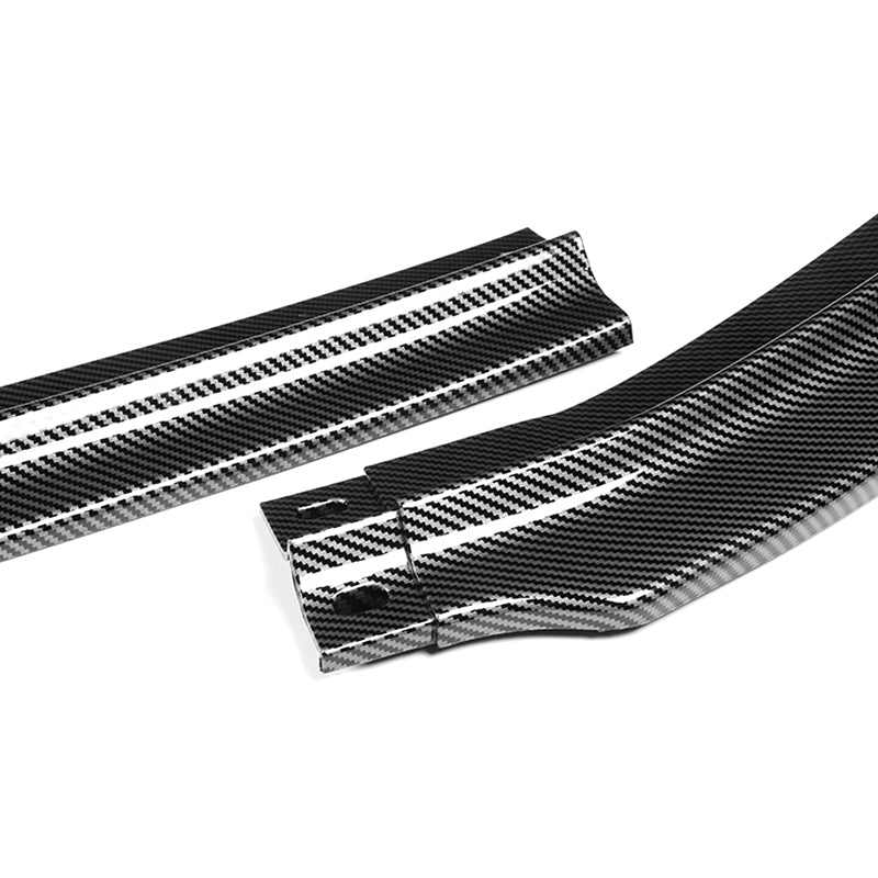 2008-2015 Mitsubishi Evolution X R-Style Carbon Look 3-Piece Front Bumper Body Spoiler Splitter Lip Kit - Image 2