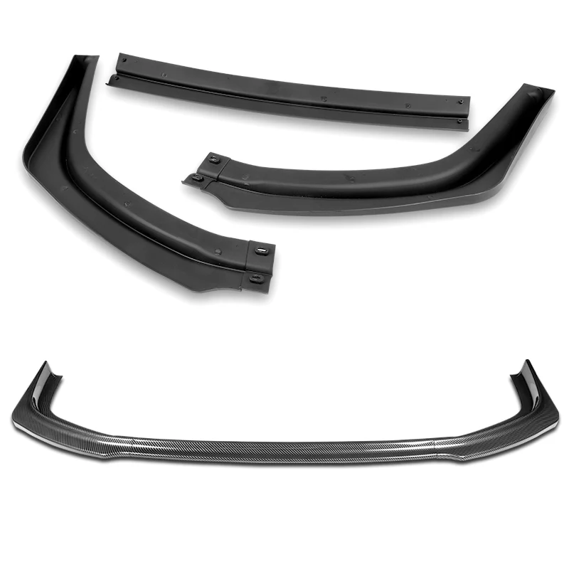 2008-2015 Mitsubishi Evolution X R-Style Carbon Look 3-Piece Front Bumper Body Spoiler Splitter Lip Kit - Image 6