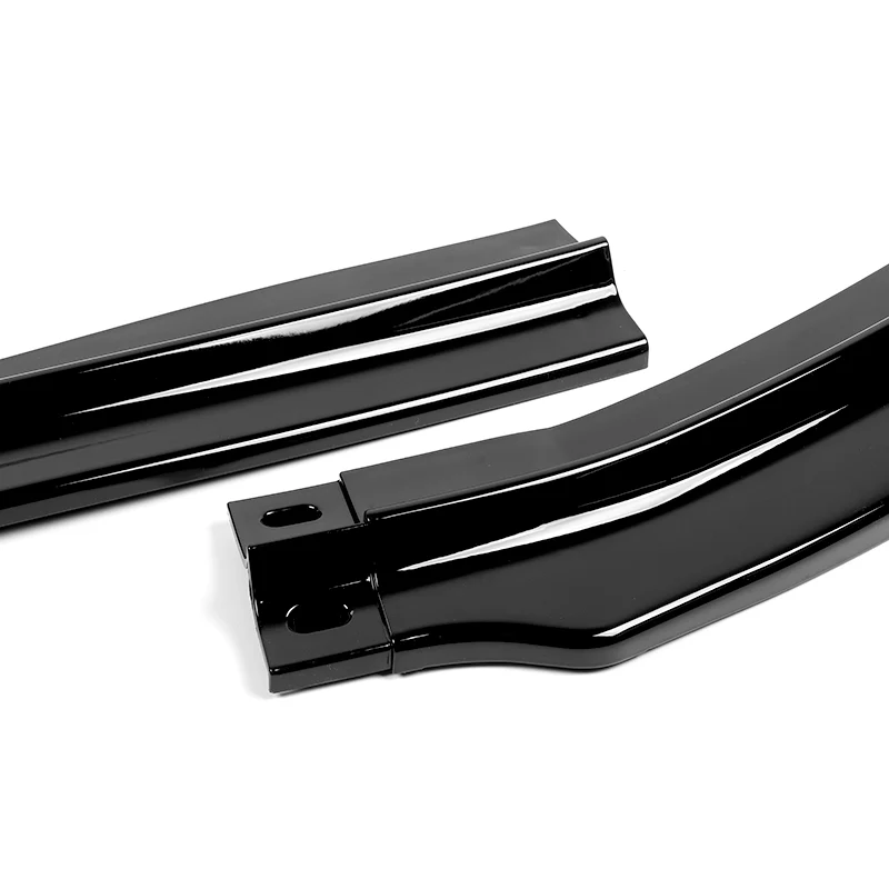 2008-2015 Mitsubishi Evolution X R-Style Painted Black 3-Piece Front Bumper Body Spoiler Splitter Lip Kit with Lanyard Set - Image 2