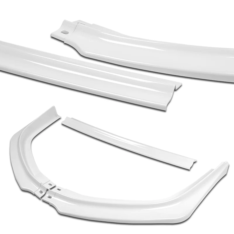 2008-2015 Mitsubishi Evolution X R-Style Painted White 3-Piece Front Bumper Body Spoiler Splitter Lip Kit - Image 6