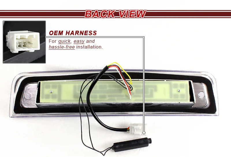 2011-2017 Ram 1500 / 2500 / 3500 LED Third Brake Light with Cargo Light - Chrome Housing Clear Lens - Image 2