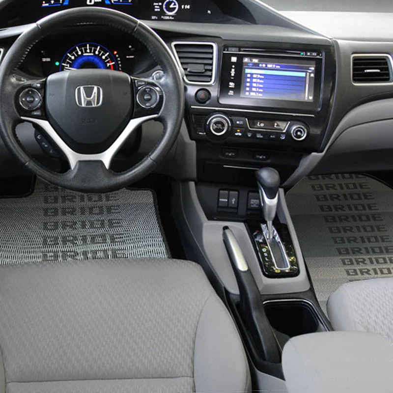 2012-15 HONDA CIVIC Set of JDM Bride Racing Fabric Floor Mats Interior Carpets with Seat Belt Covers - Image 3