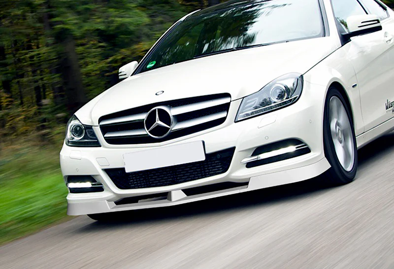 2012-2014 Mercedes C-Class W204 Painted White 3-Piece Front Bumper Body Spoiler Splitter Lip Kit - Image 5