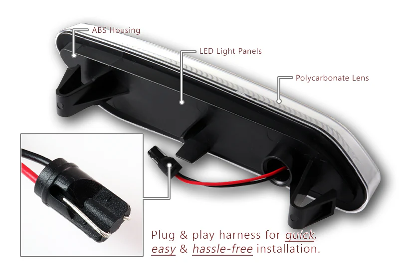 2012-2017 Mini Cooper R60 R61 White LED Turn Signal Front Side Marker Lights -Clear Lens - Image 3