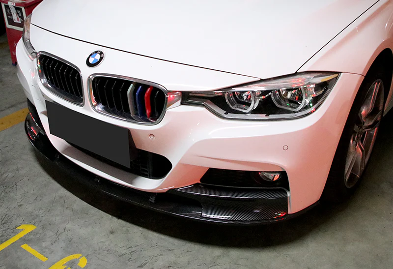 2012-2018 BMW M-Sport M-Tech Carbon Style 2-Piece Front Bumper Body Spoiler Splitter Lip Kit - Image 5