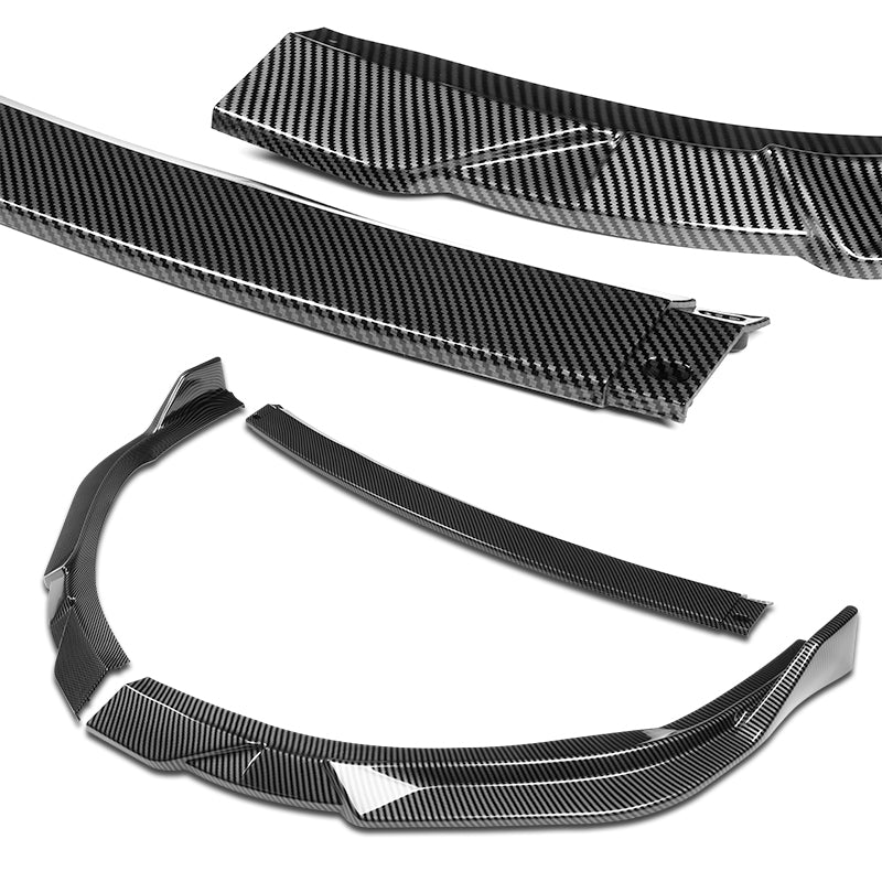 2013-2015 Lexus ES350 ES300h Carbon Style 3-Piece Front Bumper Body Spoiler Splitter Lip Kit - Image 3