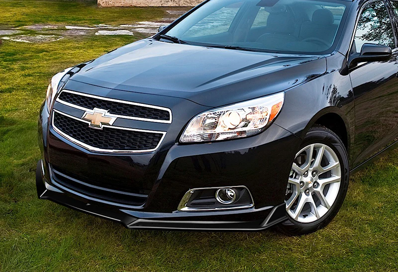 2013-2018 Chevrolet Malibu Painted Black 3-Piece Front Bumper Body Spoiler Splitter Lip Kit with Vinyl Decal - Image 7