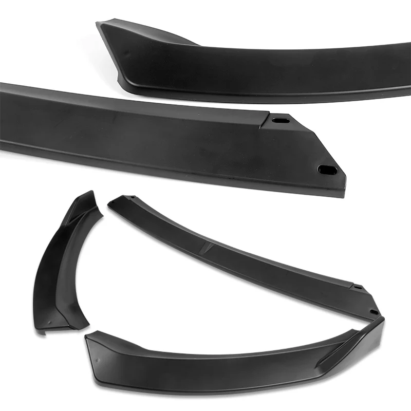 2014-2016 Kia Forte EX LX SX Matte Black 3-Piece Front Bumper Body Spoiler Splitter Lip Kit with Moulding Trim Molding Strip - Image 9
