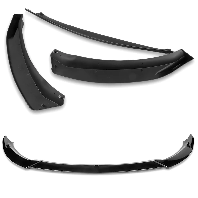 2014-2016 Kia Forte EX LX SX Painted Black 3-Piece Front Bumper Body Spoiler Splitter Lip Kit - Image 4