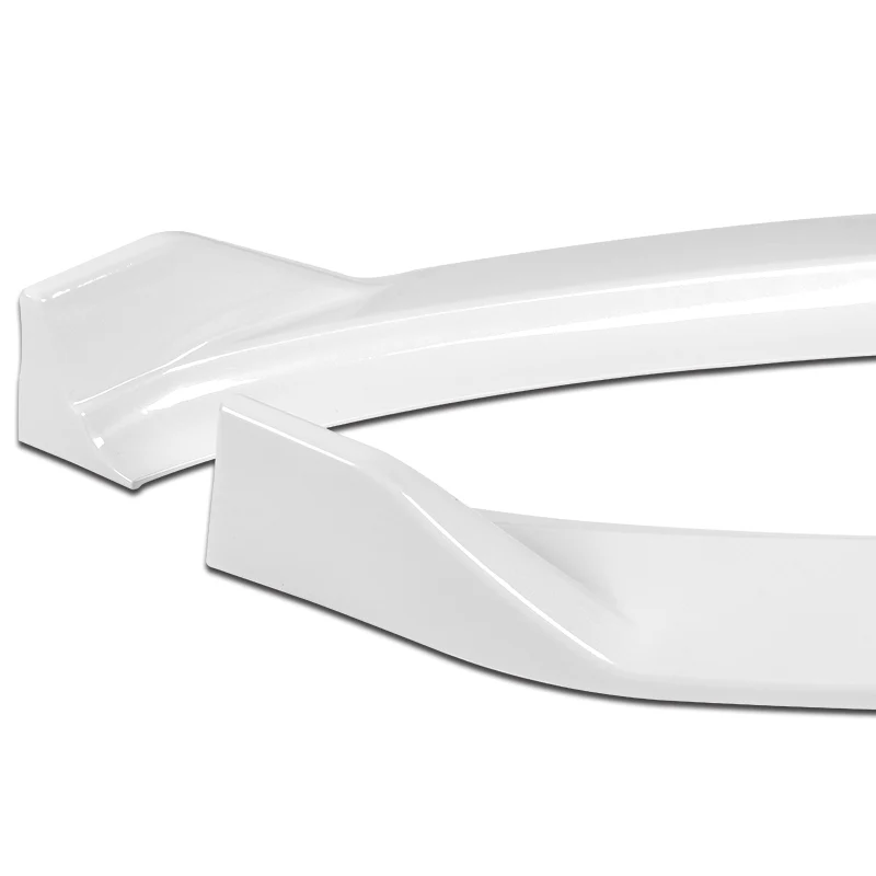 2014-2016 Kia Forte EX LX SX Painted White 3-Piece Front Bumper Body Spoiler Splitter Lip Kit with Moulding Trim Molding Strip - Image 2