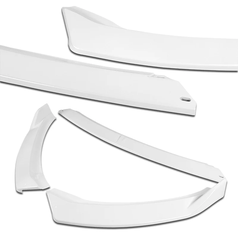 2014-2016 Kia Forte EX LX SX Painted White 3-Piece Front Bumper Body Spoiler Splitter Lip Kit with Moulding Trim Molding Strip - Image 8