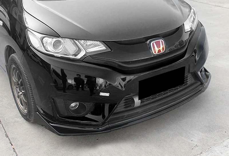 2014-2017 Honda Fit Painted Black 3-Piece Front Bumper Body Spoiler Splitter Lip Kit - Image 5