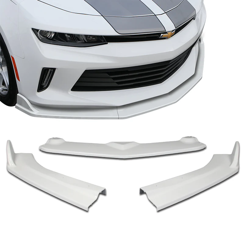 2016-2018 Chevy Camaro LT LS SS Painted White 3-Piece Front Bumper Body Spoiler Splitter Lip Kit ZL1 Style