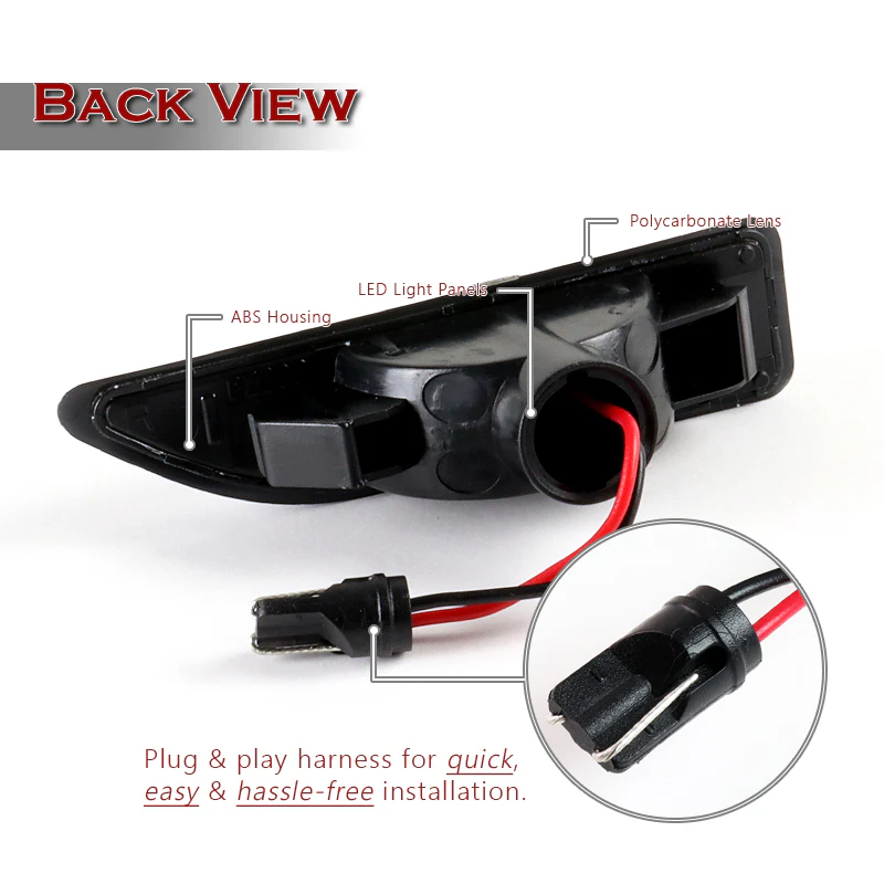 2017-2020 Mini Cooper Countryman Amber LED Turn Signal Front Side Marker Lights -Smoked Lens - Image 3