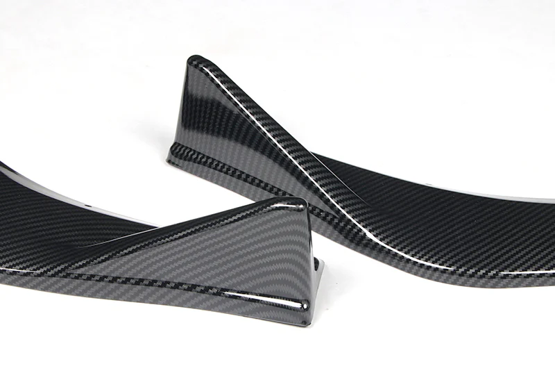 2019-2021 Mazda 3 Mazda3 Carbon Style 3-Piece Front Bumper Body Spoiler Splitter Lip Kit with Carbon Fiber Emblem - Image 2