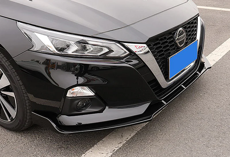 2019-2021 Nissan Altima Painted Black 3-Piece Front Bumper Body Spoiler Splitter Lip Kit - Image 5
