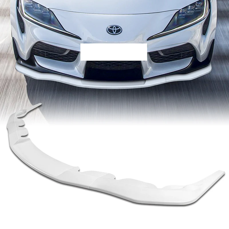 2019-2026 Toyota Supra A90 Painted White 3-Piece Front Bumper Body Spoiler Splitter Lip Kit with Keychain Set - Image 9