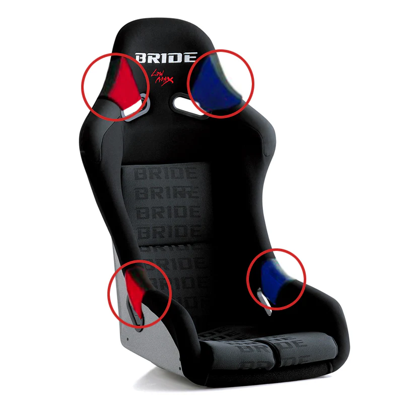 2PCS JDM RECARO Racing Red PVC Seat Side Cover Repair Decoration Pad - Image 3