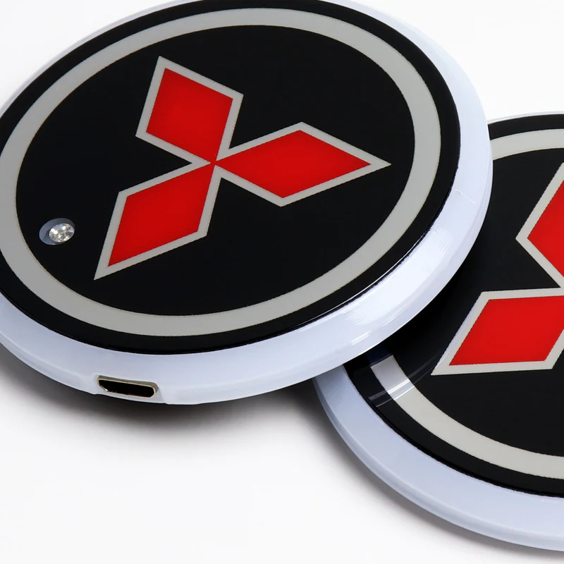 2PCS LED Car Cup Holder Pad Mat for MITSUBISHI Auto Atmosphere Lights Colorful - Image 4
