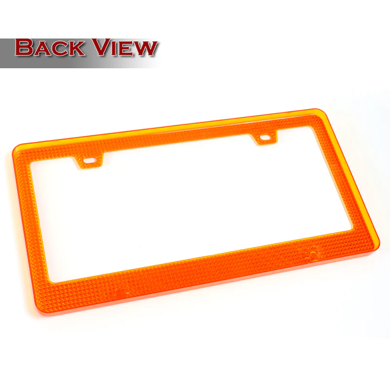1PC Orange Diamond Cut Style License Plate Frame Covers – Front & Rear - Image 5