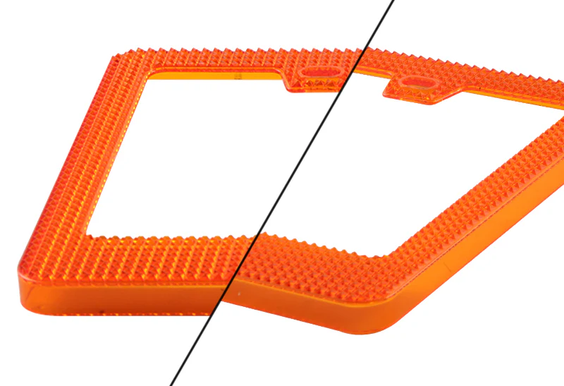 1PC Orange Diamond Cut Style License Plate Frame Covers – Front & Rear - Image 3