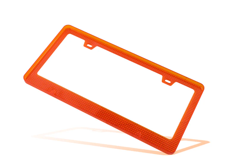 1PC Orange Diamond Cut Style License Plate Frame Covers – Front & Rear - Image 4